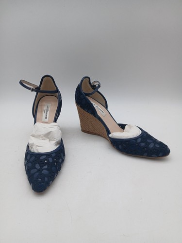 Bennett navy lace wedge - lk,