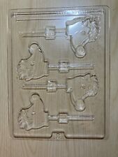 Xmas Rudolph Reindeer Head Lollipop Chocolate Professional Mould - 4 on tray