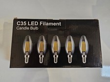 ? LangPlus+ 5-Pack C35 LED Filament Candle Bulbs – 6W, E14, 2700K, Dimmable ✨