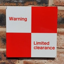 Warning Limited Clearance Railway Sign | 20x20cm Aluminium Rail / Train Plaque