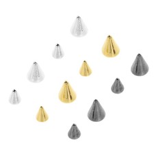 3 Boxes Flat Nail Charms Cone Spikes Metal Rivet for Nail Accessories