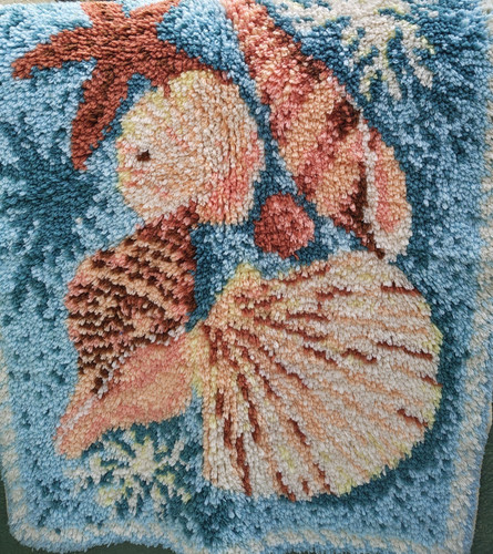 Vintage latch hook rug mat - vintage,