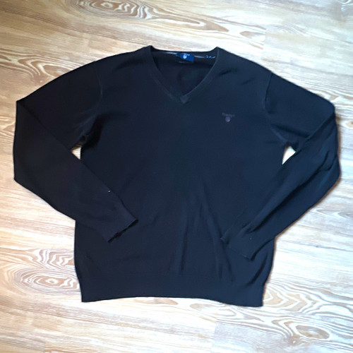Gant men black neck logo - gant, men's