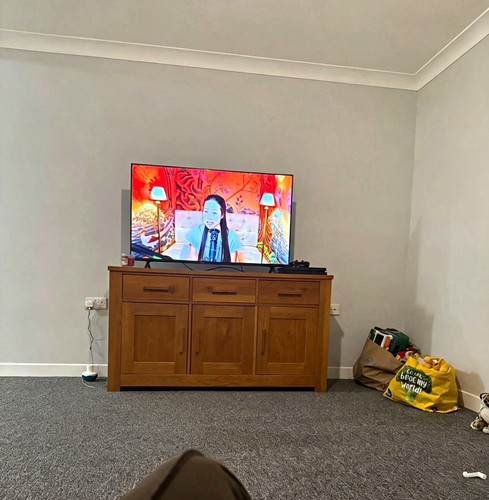 Brown wooden stand - tv,