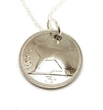 Birthday / Anniversary Irish 3d Threepence Domed coin pendant plus 18inch SS ch