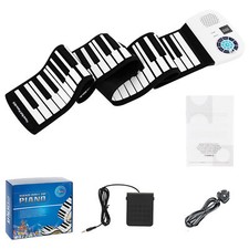 Portable 88-Key Roll Up Piano Hand Roll Digital Piano Keyboard Rechargeable
