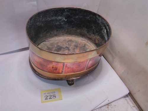 Antique copper brass planter - antique,