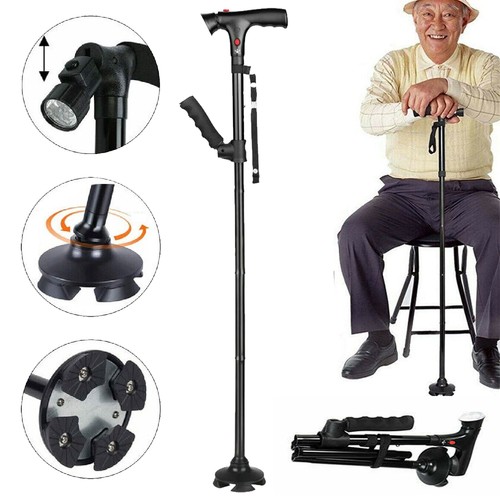 Senior folding walking stick - walking,