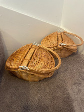 9" long x 7" Wide x 10" tall  - 2 wicker baskets - folding sides - 2x props