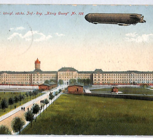 Zeppelin ww1 postcard barracks - ww1,