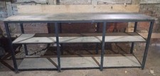 Work Bench 2.4m x 0.6m Heavy Duty 40mm Box Section Steel Frame Plywood Work Top