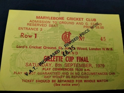 1979 gillette cup - 1979, final