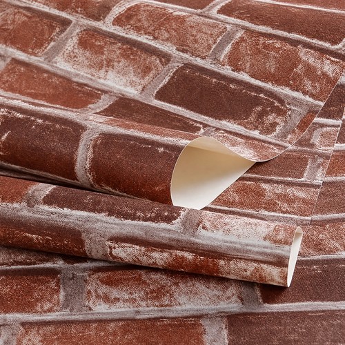 Effect red brick wallpaper - 3d,