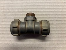 GENUINE CONEX 22MM X 22MM X 1/2" BSP MALE IRON COMPRESSION CENTRE TEE BRASS