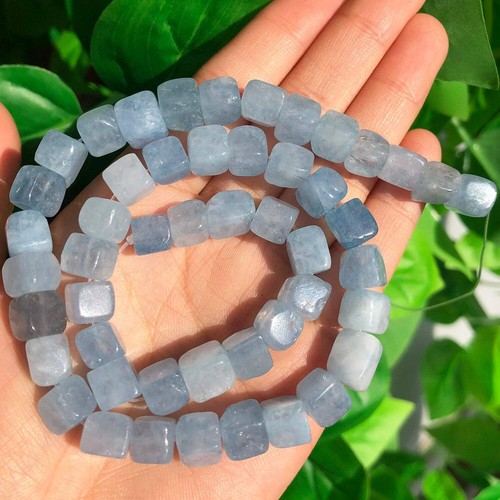 8mm square aquamarines - 8mm,