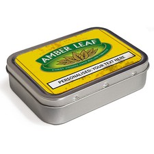 Personalised tobacco tin amber - tobacco,