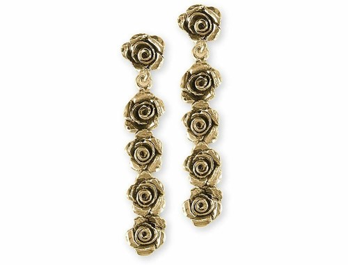 Rose earrings jewelry 14k gold - 14k,