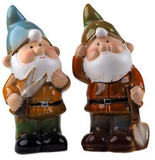 High Glaze 18cm Garden Gnomes - Ceramic Blue Green Hat