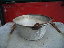 Vintage Aluminium Pan log potato garden basket Large pan Planter shop display