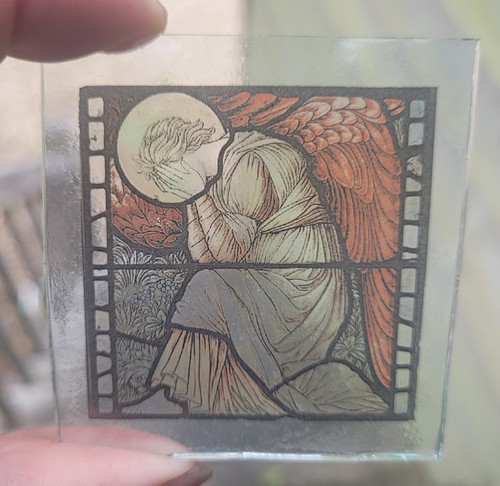 Stained glass angel weeping - stained,