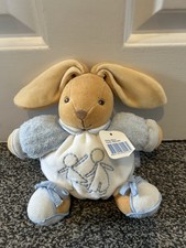 Kaloo Small Bunny Rabbit Chubby Comforter Soft Toy Plush Blue White NEW Tagged