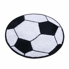 100% Cotton Tufted Football Round Rug, 120 cm, Bath Mat or Children's Rug
