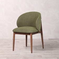 GREEN LINEN CARVER CHAIR