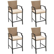 4 Pack Patio Rattan Bar Stools