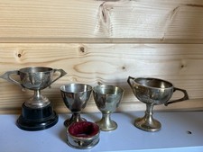 Collection Of Silver Plate Egg Cups And Trophies