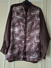 Brown Satiny Printed Shirt by
