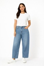 Womens Barrel Leg Jeans Denim