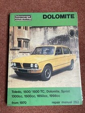 Triumph Dolomite Inc Sprint Repair Manual