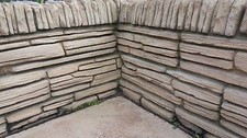 Dry Stone Walling - Concrete Cast Blocks -  Garden Patio Double Walls Fencing UK