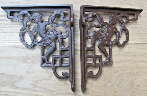 Pair antique style cherub - pair,