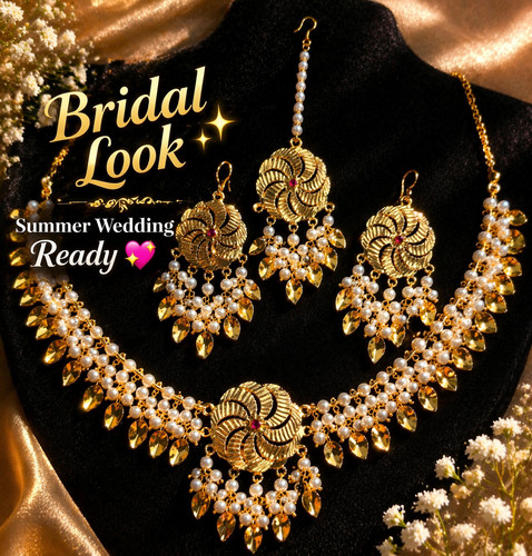 Gold pearl bridal - pearl, jewellery