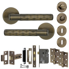 Door Handles Internal Door Handles Sets Antique Brass Wooden Doors - Tore Range