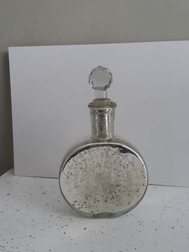 Round mercury glass bottle - glass,