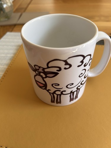 Cute cartoon sheep ceramic mug - cute,