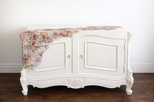 Floral decoupage sideboard - floral,