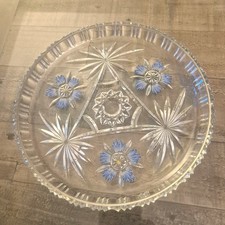 Vintage clear & blue glass