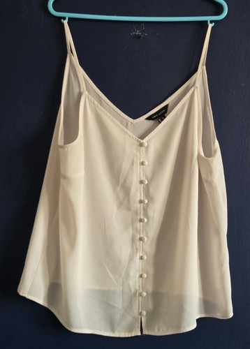 Ladies cream button front - ladies,
