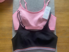 Marks and Spencer First Bra Crop top  Girls size  8{28-30 ) 2Pack Pink/Black