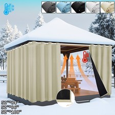 Thick Blackout Winter Curtains Windproof Outdoor Pergola Curtains Drapes Gazebo