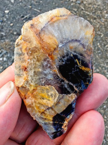 Blue john fluorite crystal - blue,