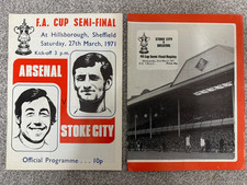 STOKE CITY v ARSENAL - 1970-71  FA CUP SEMI FINAL & REPLAY - FOOTBALL PROGRAMMES