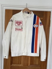 Steve McQueen Reproduction Le Mans Gulf Twill Racing Jacket Mens L, A2Z Racer US