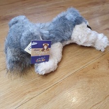 Classic Flopsies Aurora Schnauzer Dog Plush Soft Toy Grey Puppy 9 Inches A&A