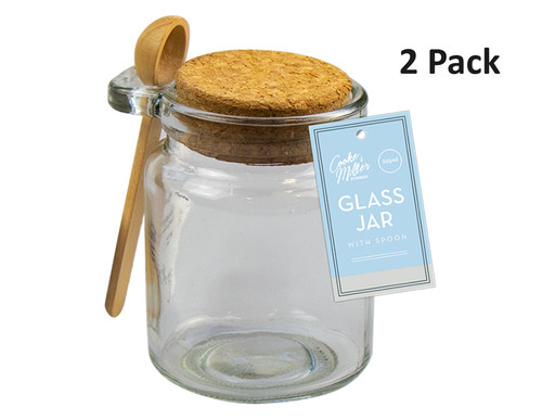 2pk small glass storage jars - small,