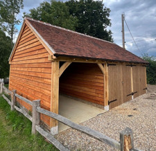 Prefab Oak Fronted Three Bay Garage, Full Height Gable Eaves | 8.62m x 4.95m