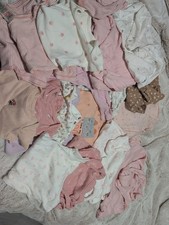 Girls Bundle Of Newborn Clothes Pink White. Sleepsuits Vests Mixed mummy daddy 